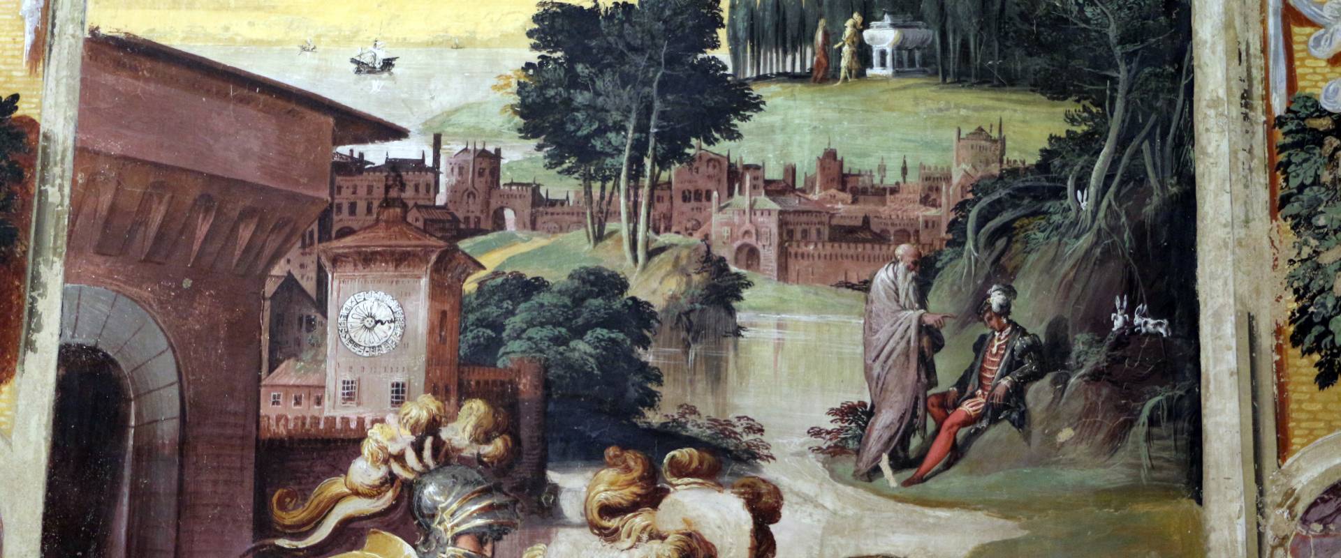 Niccolò dell'abate, affreschi dell'orlando furioso, da palazzo torfanini 05 ruggero fugge dal castello di alcina 2 foto di Sailko